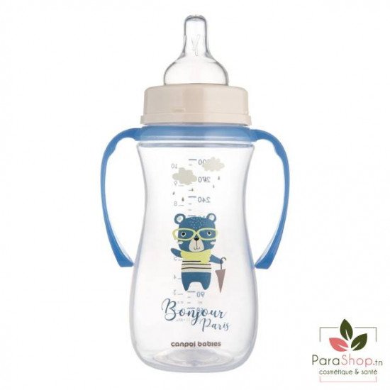 CANPOL BABIES Biberon Anti Colique 300ML Bonjour Paris - Bleu - 35/241