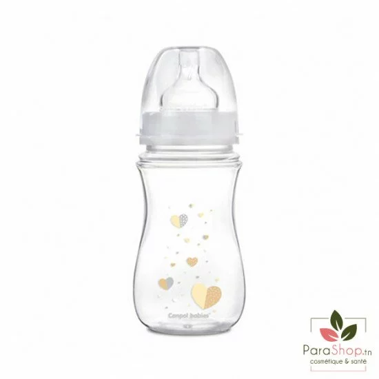 CANPOL BABIES Biberon Anti Colique Col Large 240ML NOUVEAU NE - Beige