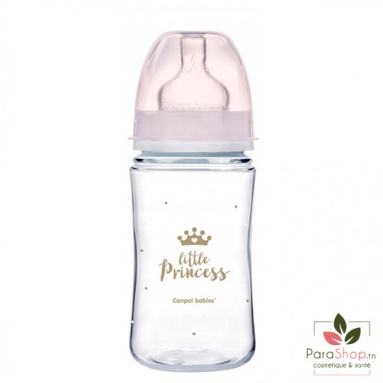 CANPOL BABIES Biberon Anti Colique Col Large 240ML Royal Baby - Rose - 35/234