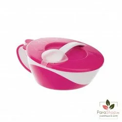 CANPOL BABIES Bol avec Cuillere et Couvercle Rose 31/406