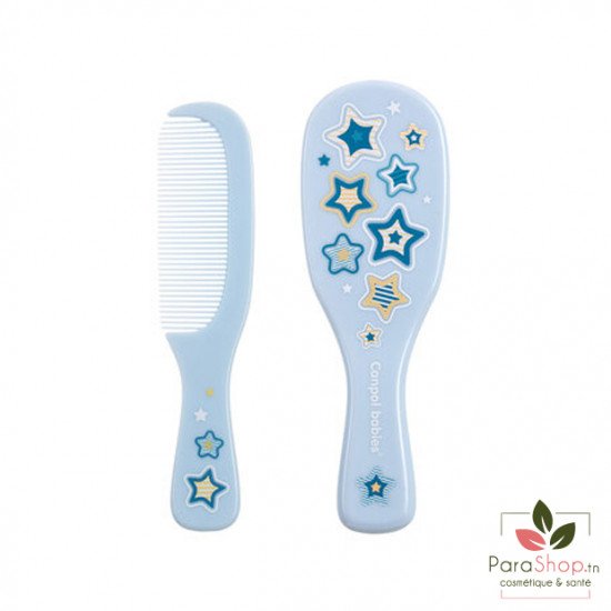 CANPOL BABIES Brosse et Peigne Poils Naturels - NOUVEAU NE BLEU - 7/406