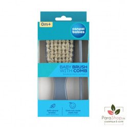 CANPOL BABIES Brosse et Peigne Poils Naturels - NOUVEAU NE GOLD BLEU - 7/406_blu2