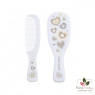 CANPOL BABIES Brosse et Peigne Poils Naturels - NOUVEAU NE BLANC - 7/406  CANPOL BABIES Brosse et Peigne Poils Naturels - NOUVEAU NE BLANC - 7/406