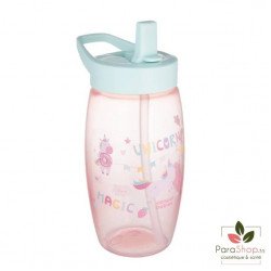 CANPOL BABIES Gourde avec Bec Pliable 400ML - 56/618 - Licorne Rose