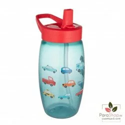 CANPOL BABIES GOURDE AVEC EMBOUT PLIABLE 400ML VOITURES BLEU-56/618_BLU