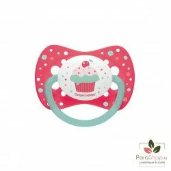 CANPOL BABIES SUCETTE SYMETRIQUE SILICONE CUPCAKE +18M ROSE 23/284
