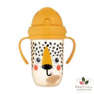 CANPOL BABIES Tasse Anti Fuites avec Paille 270ML Babiesboo Guepard - 56/617_ora