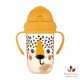 CANPOL BABIES Tasse Anti Fuites avec Paille 270ML Babiesboo Guepard - 56/617_ora