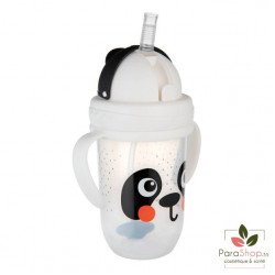 CANPOL BABIES Tasse Anti Fuites avec Paille 270ML Babiesboo Panda - 56/617_whi