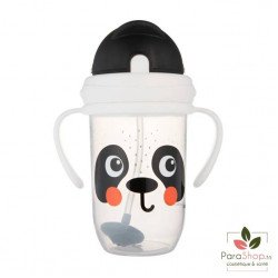 CANPOL BABIES Tasse Anti Fuites avec Paille 270ML Babiesboo Panda - 56/617_whi
