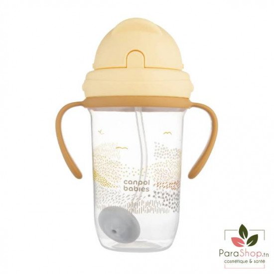 CANPOL BABIES Tasse Anti Fuites avec Paille 270ML MOUNTAINS Jaune - 56/620_bei CANPOL BABIES Tasse Anti Fuites avec Paille 270ML MOUNTAINS Jaune - 56/620_bei