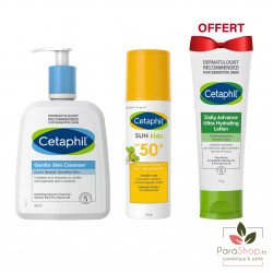 Cetaphil PACK Sun Kids Lotion Spf 50+  Lotion Nettoyante Peaux Seches 500ML + Daily Advance Offert