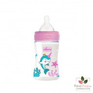 Chicco Biberon Well-Being 150ml 0m+ en caoutchouc  Chicco Biberon Well-Being 150ml 0m+ en caoutchouc