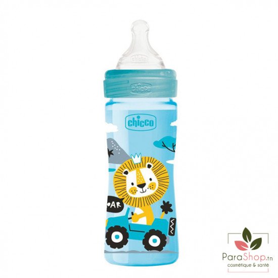 Chicco Biberon Well-Being - 250ML  - Bleu - 2M+