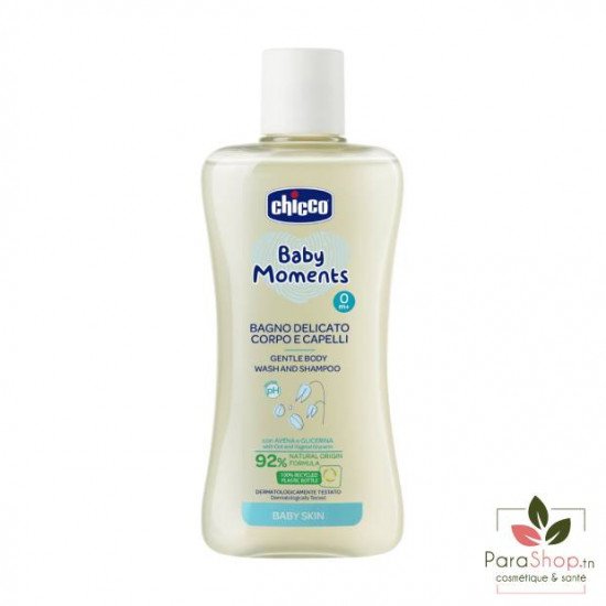 CHICCO Baby Moments Gel douche Doux Corps et Cheveux 200ML