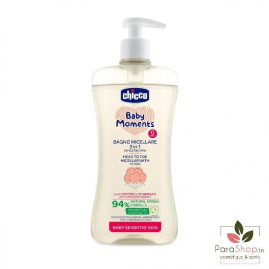 CHICCO Baby Moments Gel Douche Micellaire Corps et Cheveux 500ML
