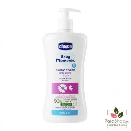CHICCO Baby Moments Gel douche Relaxant Sans larmes 500ML CHICCO Baby Moments Gel douche Relaxant Sans larmes 500ML