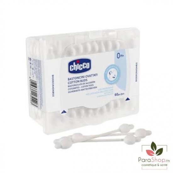 CHICCO Batonnets Ouates Hygieniques Securises 60PCS CHICCO Batonnets Ouates Hygieniques Securises 60PCS