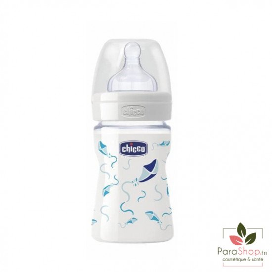 Chicco Biberon 0M+ Verre Bleu 150ML  