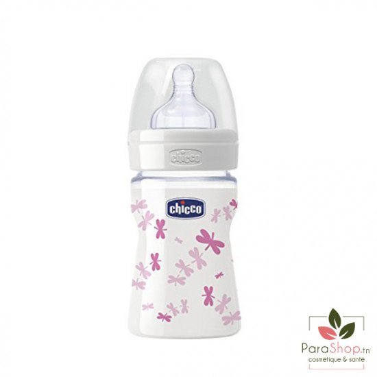 Chicco Biberon 0M+ Verre Rose 150ML  