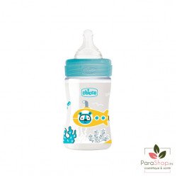 Chicco Biberon Well-Being 150ml 0m+ en caoutchouc bleu Chicco Biberon Well-Being 150ml 0m+ en caoutchouc bleu