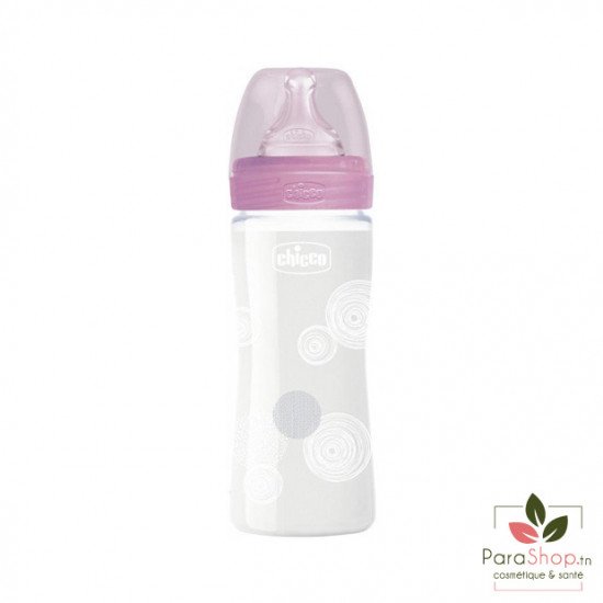 Chicco Biberon en Verre 240ML - Rose