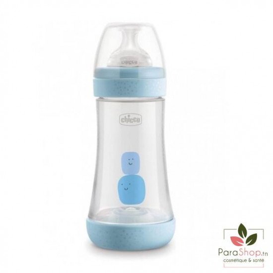 CHICCO BIBERON PERFECT 5 Flux Moyen 2M+ 240ML Bleu