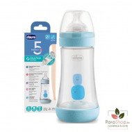 CHICCO BIBERON PERFECT 5 Flux Moyen 2M+ 240ML Bleu