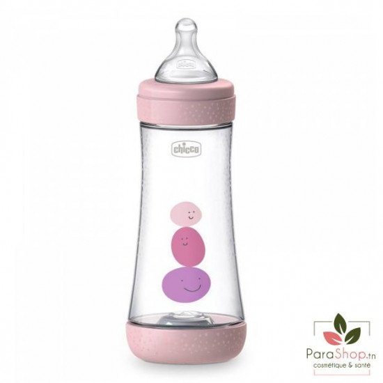 CHICCO BIBERON PERFECT 5 Flux Rapide 4M+ 300ML Rose CHICCO BIBERON PERFECT 5 Flux Rapide 4M+ 300ML Rose