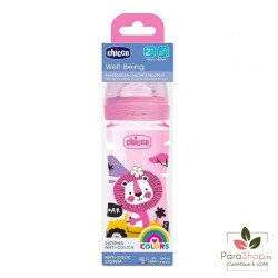 Chicco Biberon Well-Being  250ML - Rose - 2M+