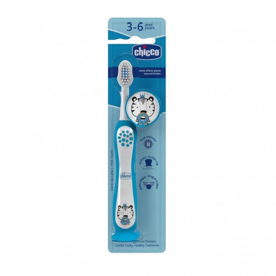 CHICCO Brosse A Dents 3-6 Ans - Tigre Bleu CHICCO Brosse A Dents 3-6 Ans - Tigre Bleu