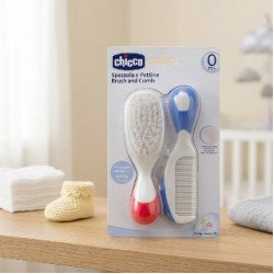 CHICCO BROSSE ET PEIGNE ROUGE ET BLEU