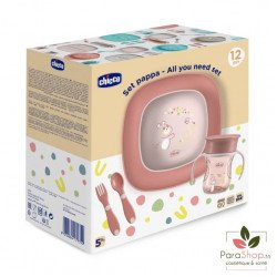 CHICCO COFFRET REPAS KIT 5P 12M+ - Rose
