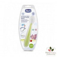 CHICCO Cuillère longue en silicone 6m+ verte