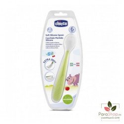 CHICCO Cuillère longue en silicone 6m+ verte