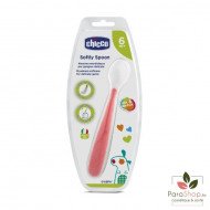 CHICCO Cuillère longue en silicone 6m+ rouge