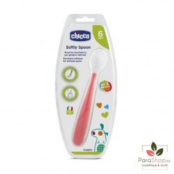 CHICCO Cuillère longue en silicone 6m+ rouge