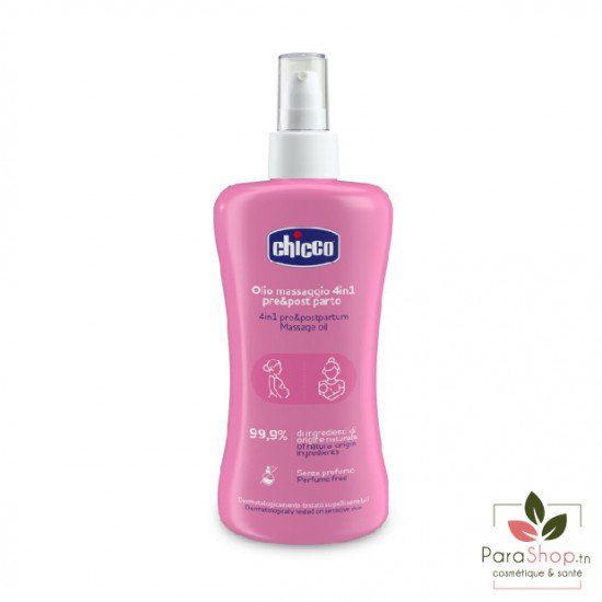 CHICCO Huile de Massage 4 en 1 Prenatale et Postnatale 200ML