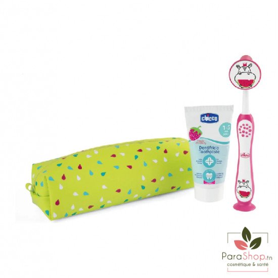 Chicco Kit Dentifrice + Brosse A Dents 3-6 ANS Hippo
