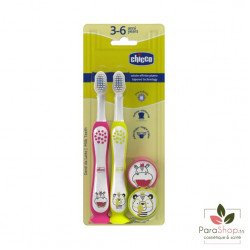 CHICCO Lot 2 Brosses a dents 3-6 Ans - Hippo Panda
