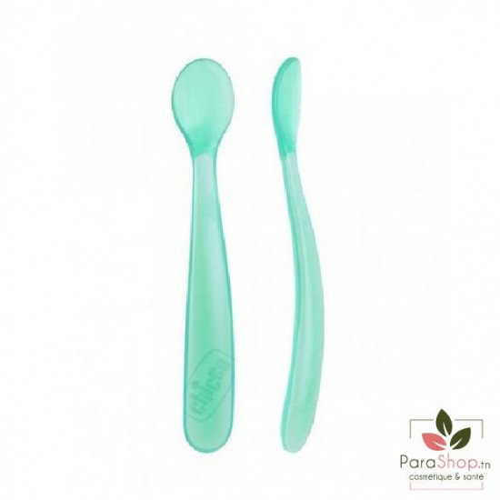 CHICCO Softly Spoon 2 Cuillères Souples 6m+ - Bleu CHICCO Softly Spoon 2 Cuillères Souples 6m+ - Bleu