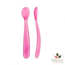 CHICCO Softly Spoon 2 Cuillères Souples 6m+ - Rose