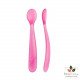 CHICCO Softly Spoon 2 Cuillères Souples 6m+ - Rose