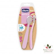 CHICCO Softly Spoon 2 Cuillères Souples 6m+ - Rose CHICCO Softly Spoon 2 Cuillères Souples 6m+ - Rose