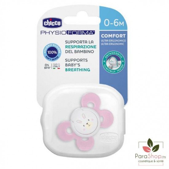 Chicco Sucette Physio Comfort en Silicone 0-6M Rose