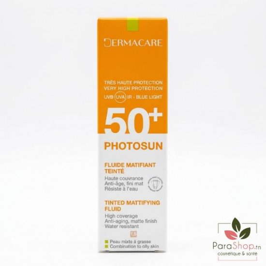 DERMACARE PHOTOSUN FLUIDE MATIFIANT TEINTE 1.5