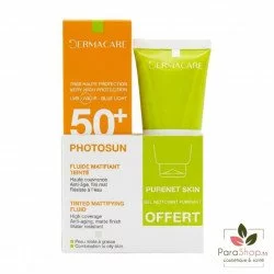 DERMACARE PHOTOSUN PACK FLUIDE MATIFIANT TEINTE 01 + Gel Purifiant 50ML OFFERT
