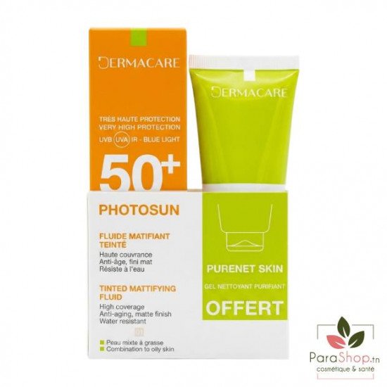 DERMACARE PHOTOSUN PACK FLUIDE MATIFIANT TEINTE 01 + Gel Purifiant 50ML OFFERT DERMACARE PHOTOSUN PACK FLUIDE MATIFIANT TEINTE 01 + Gel Purifiant 50ML OFFERT