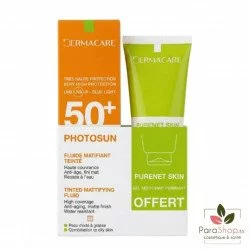 DERMACARE PHOTOSUN PACK FLUIDE MATIFIANT TEINTE 02 + Gel Purifiant 50ML OFFERT