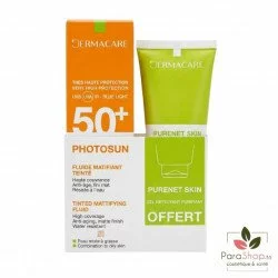 DERMACARE PHOTOSUN PACK FLUIDE MATIFIANT TEINTE 1.5 + Gel Purifiant 50ML OFFERT